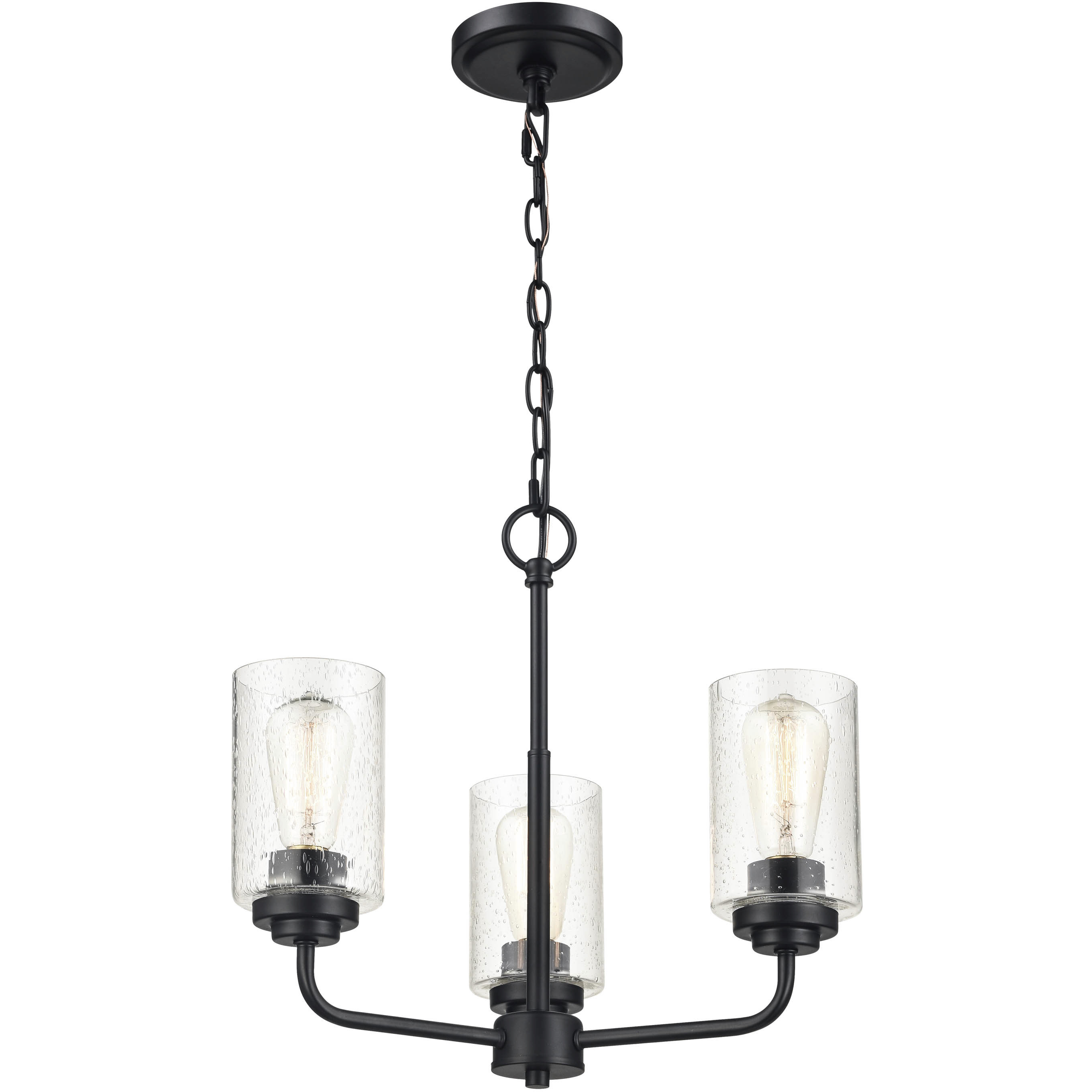 Moven 3 Light 18 inch Matte Black Chandelier Ceiling Light